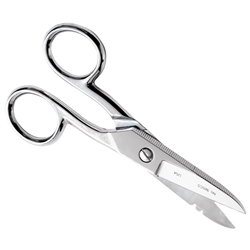 Did you know Klein makes some really good scissors? These Electrician's  Scissors (26001) are durable, ergonomic, and have added leverage with a  cable, By Klein Tools