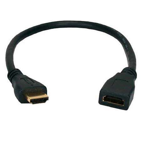 1' Male HDMI to Female HDMI Cable