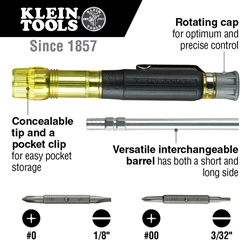 Klein Tools 32614 Destornillador, Precision Electronics Destornillador de  bolsillo 4 en 1