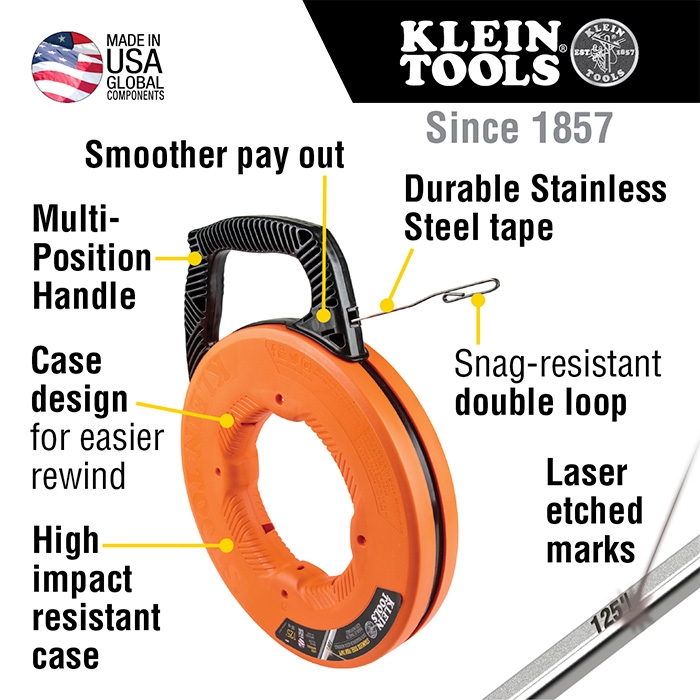 Klein Tools Stainless Steel Fish Tape - 1/8in x 240ft